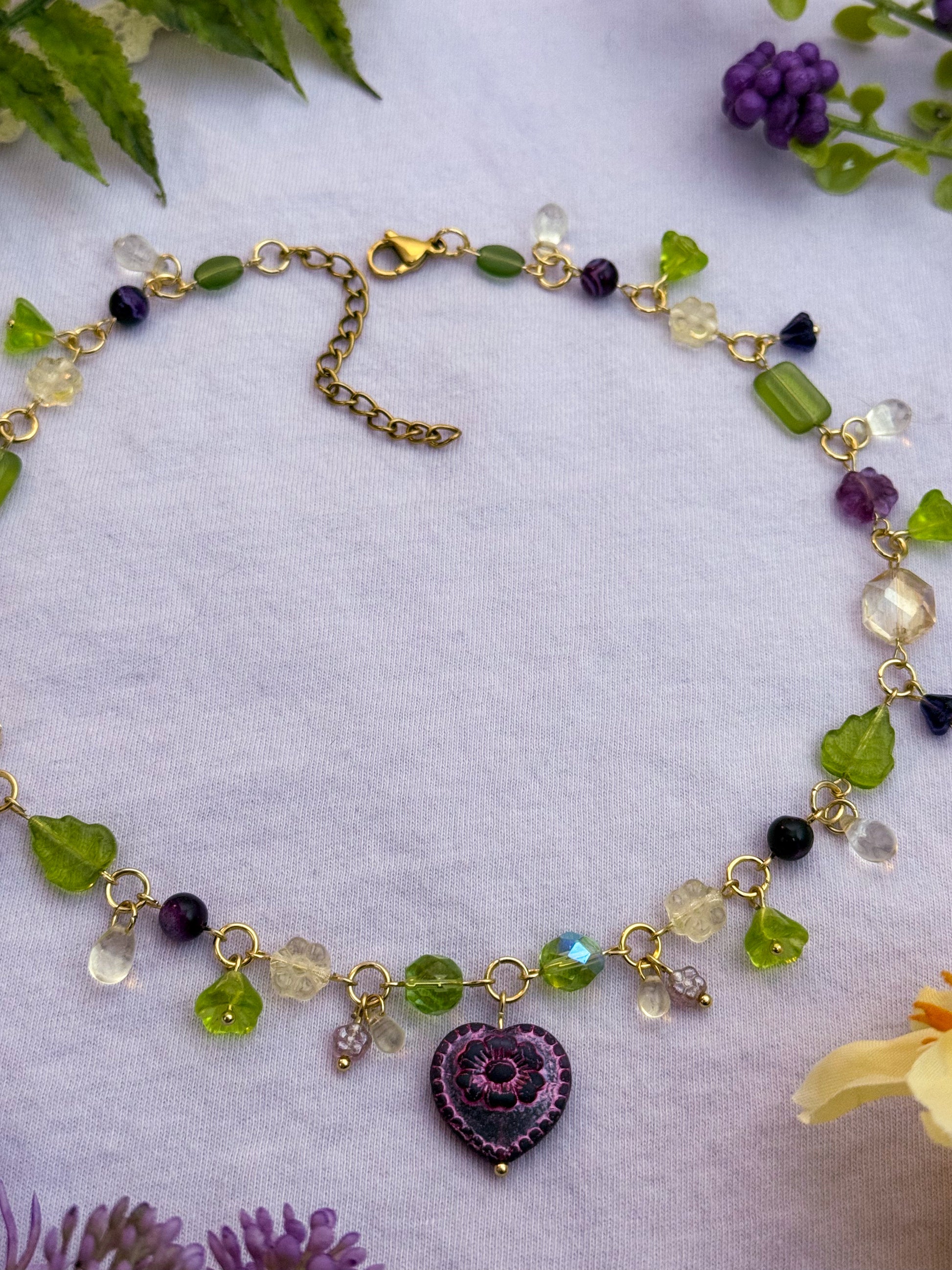 Orchid Heart Necklace