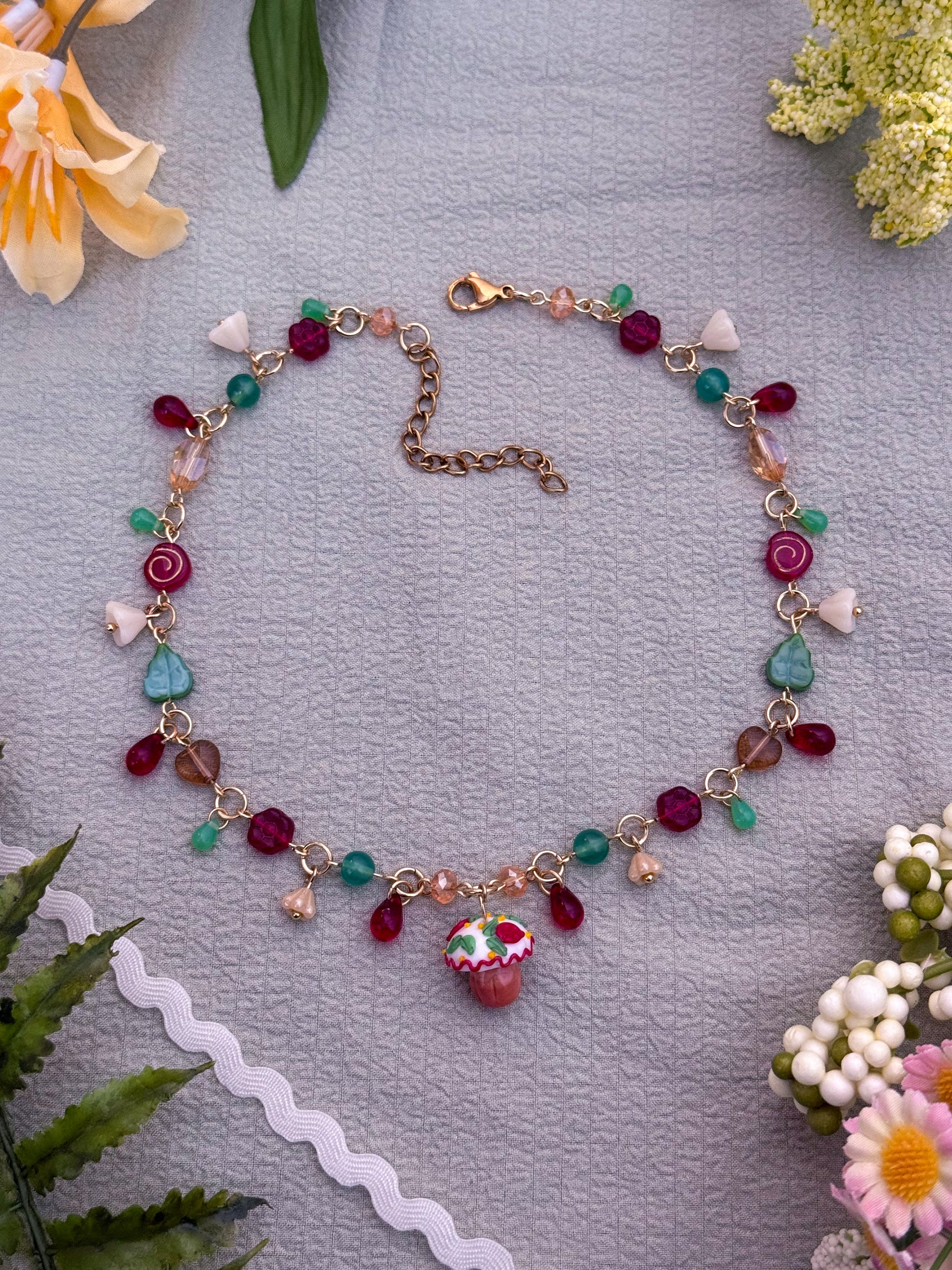 Strawberry Shroom Necklace