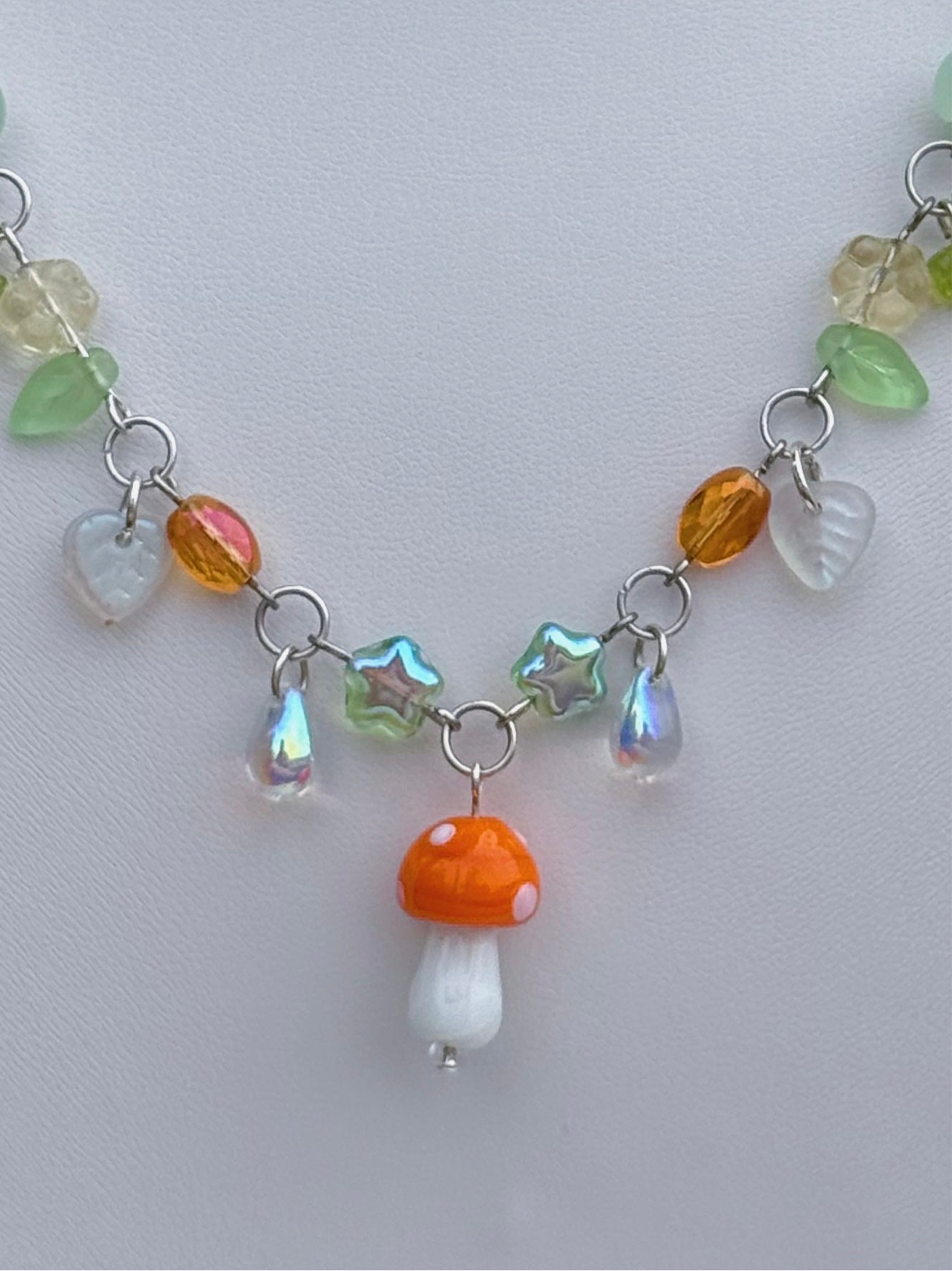Orange Mushroom Necklace