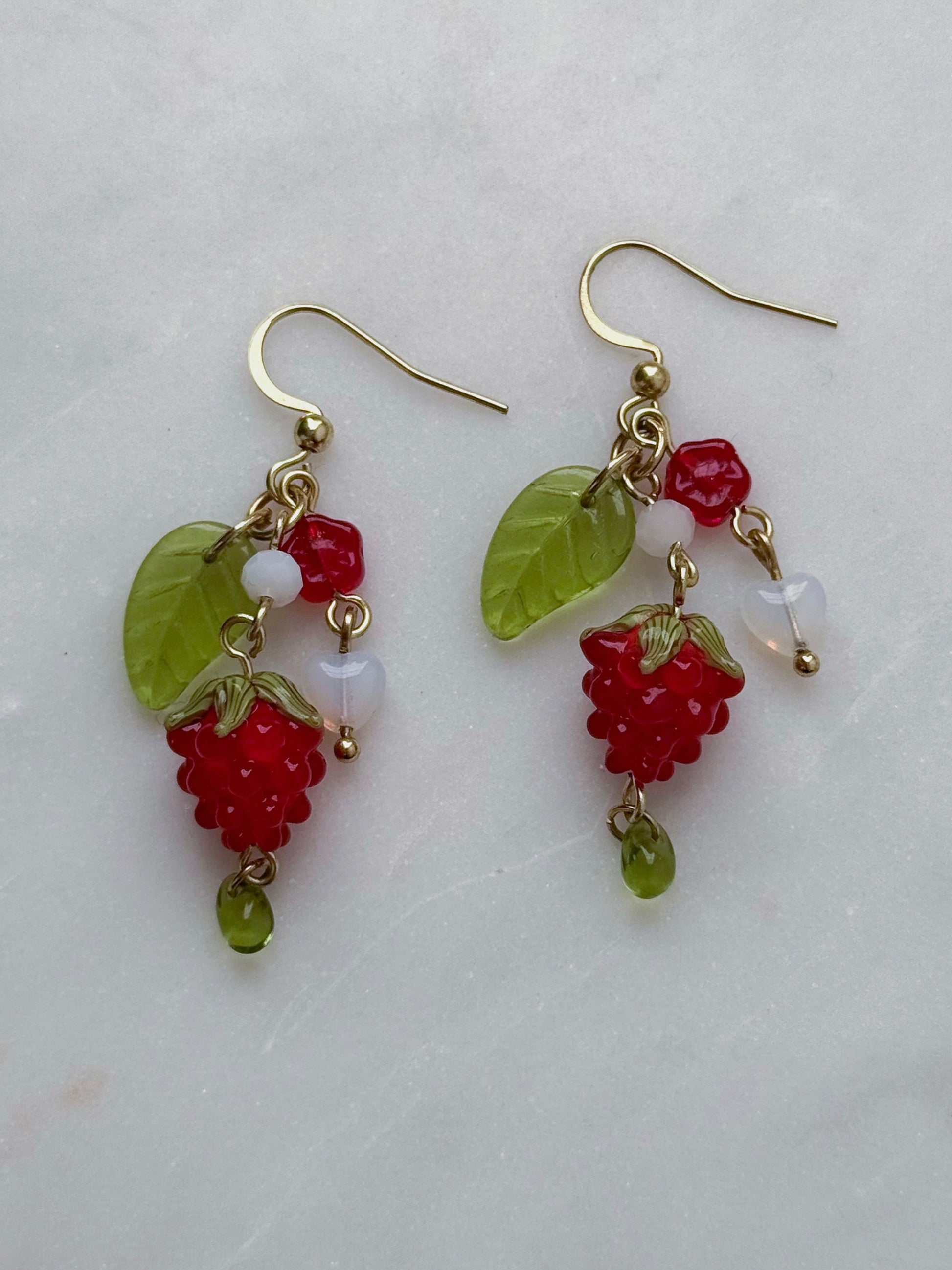 Raspberry Bloom Earrings