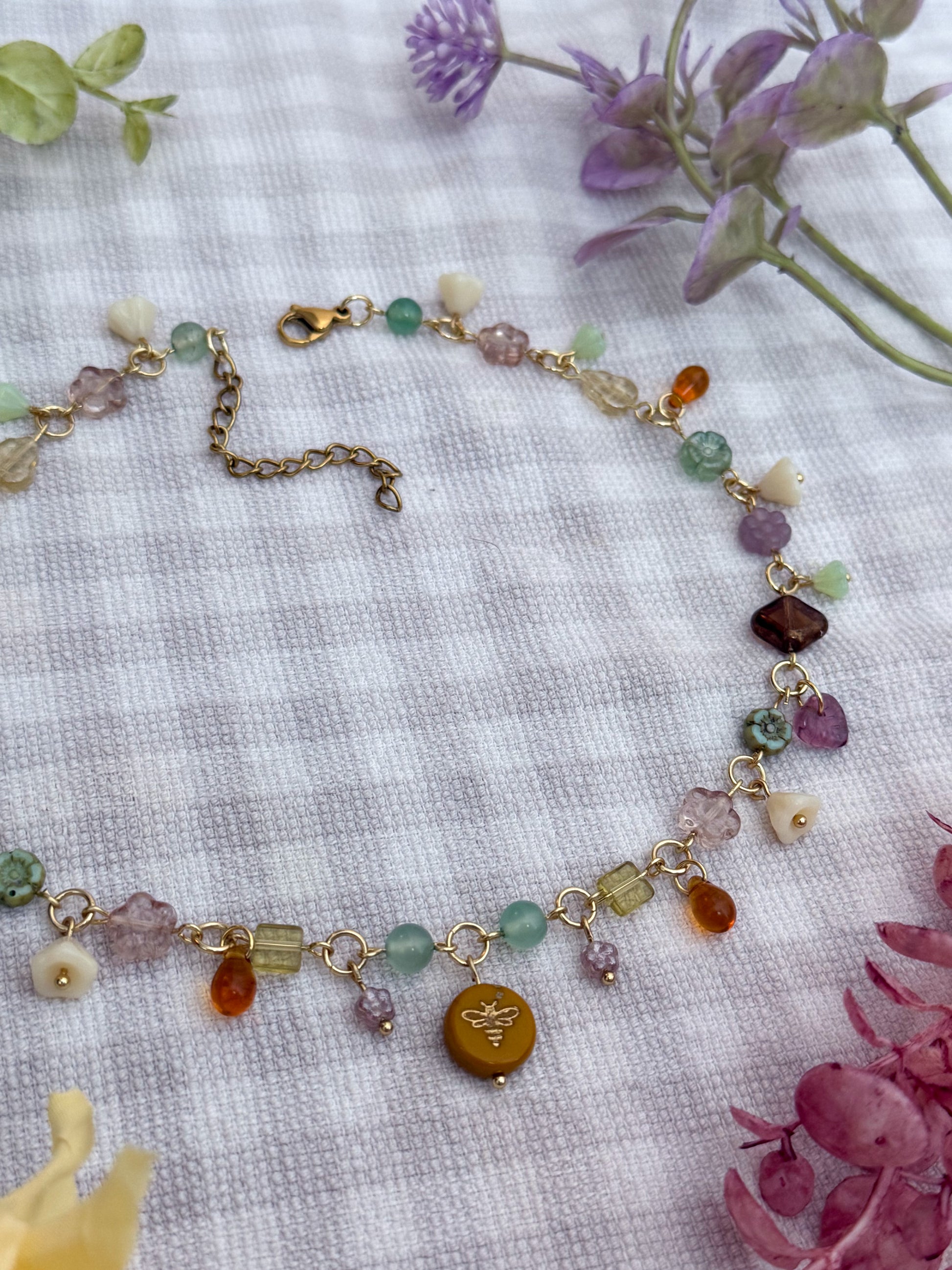 Wildflower Bee Necklace