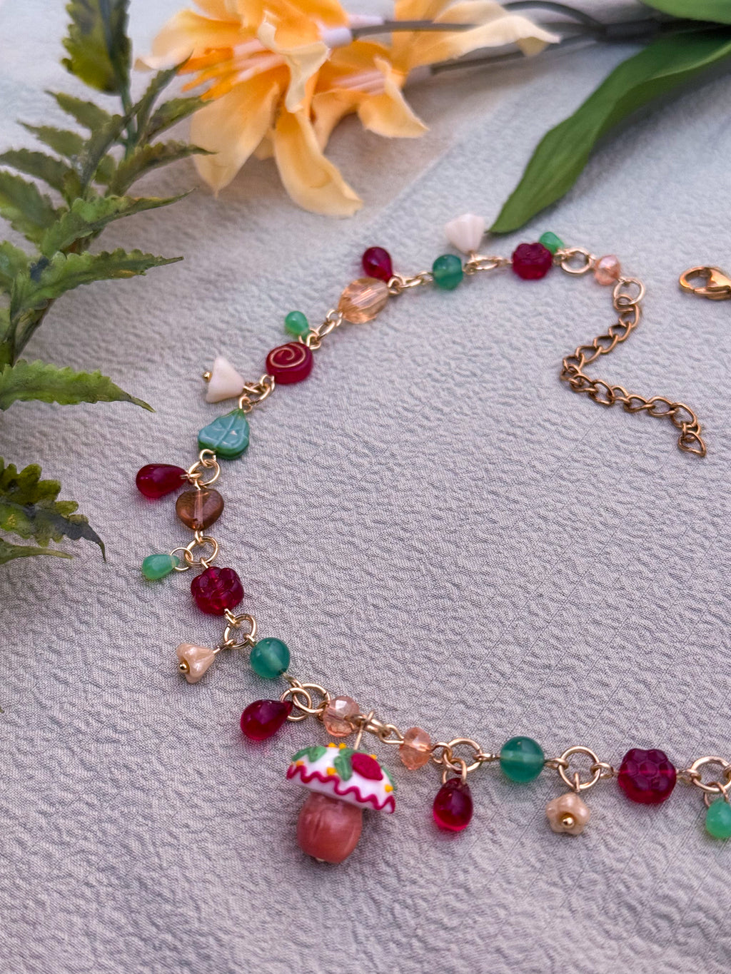 Strawberry Shroom Necklace