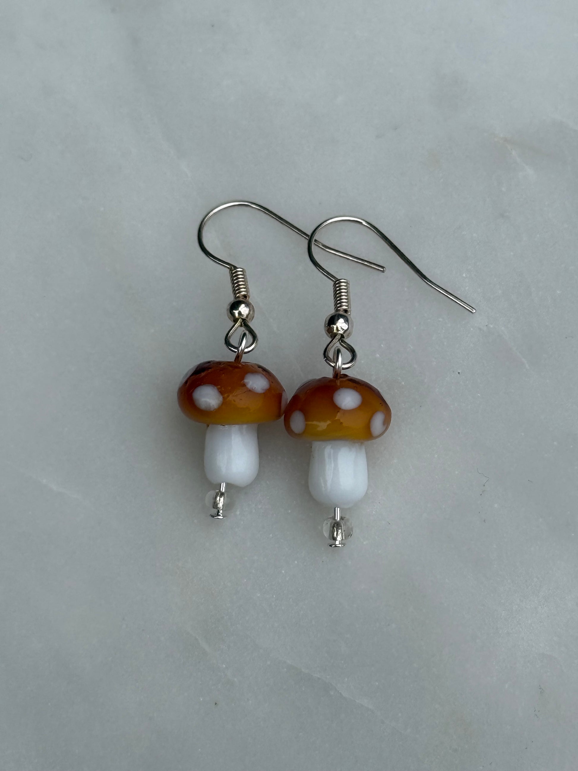 Brown Mushroom Earrings