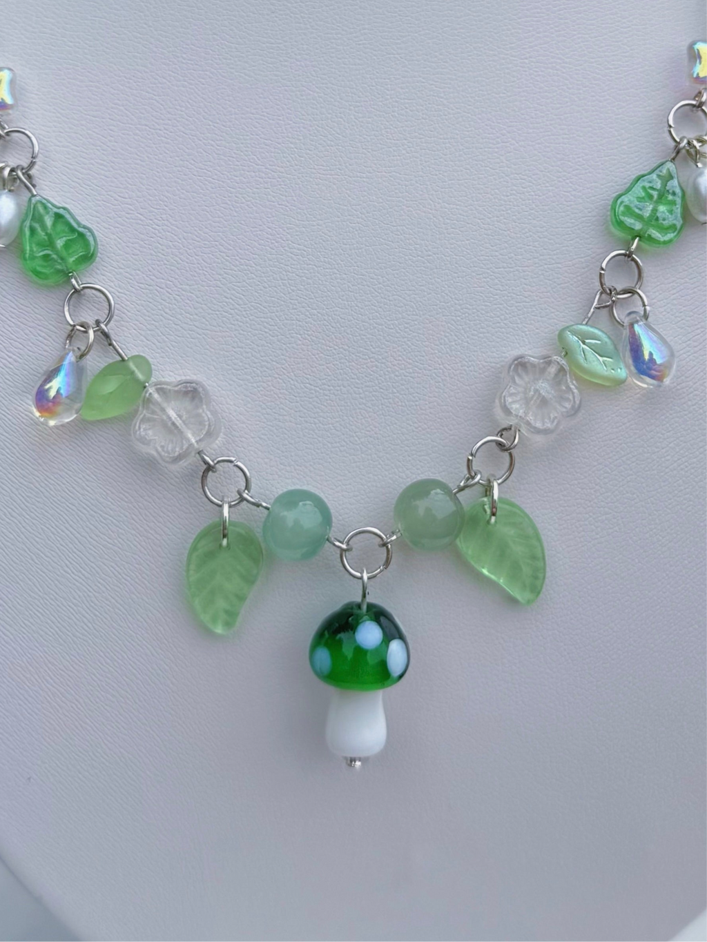 Green Mushroom Necklace