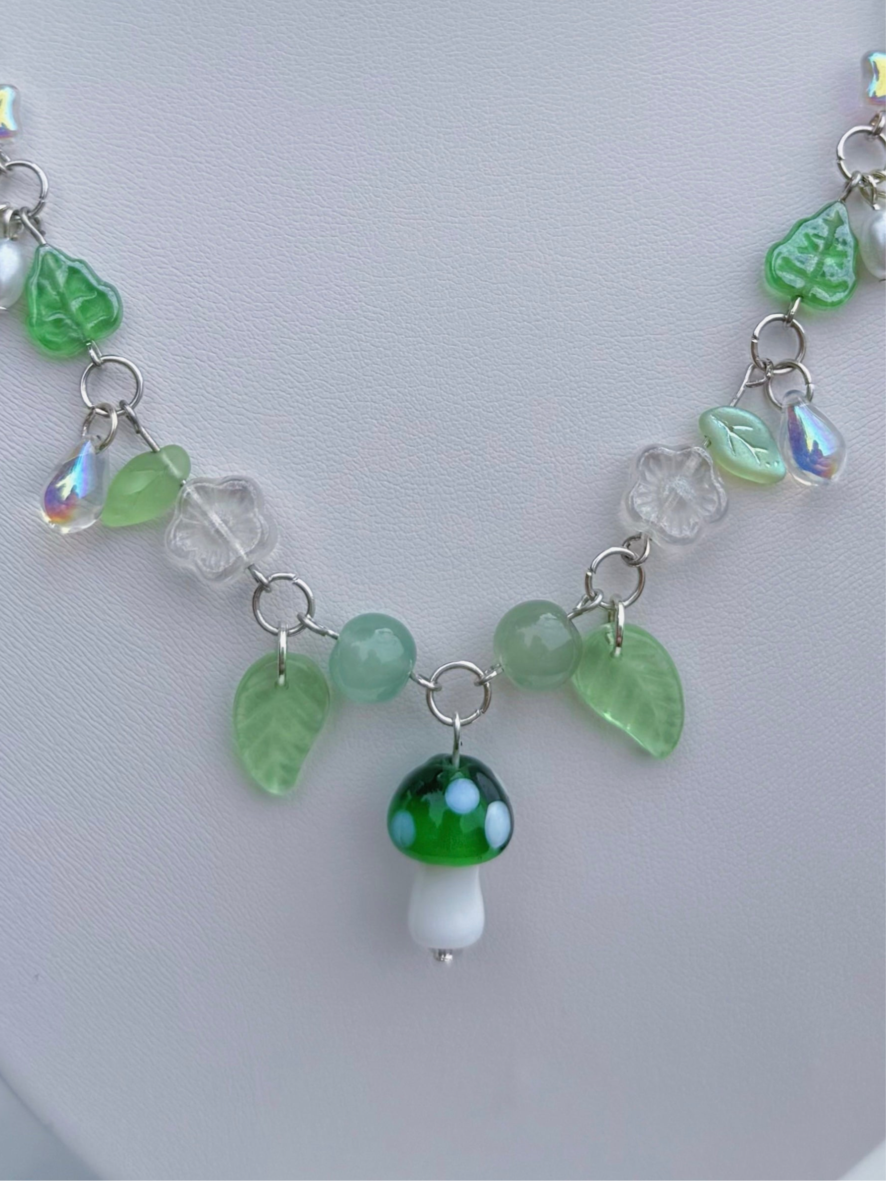 Green Mushroom Necklace