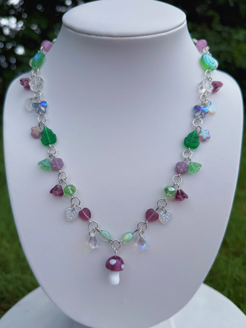 Purple Mushroom Necklace