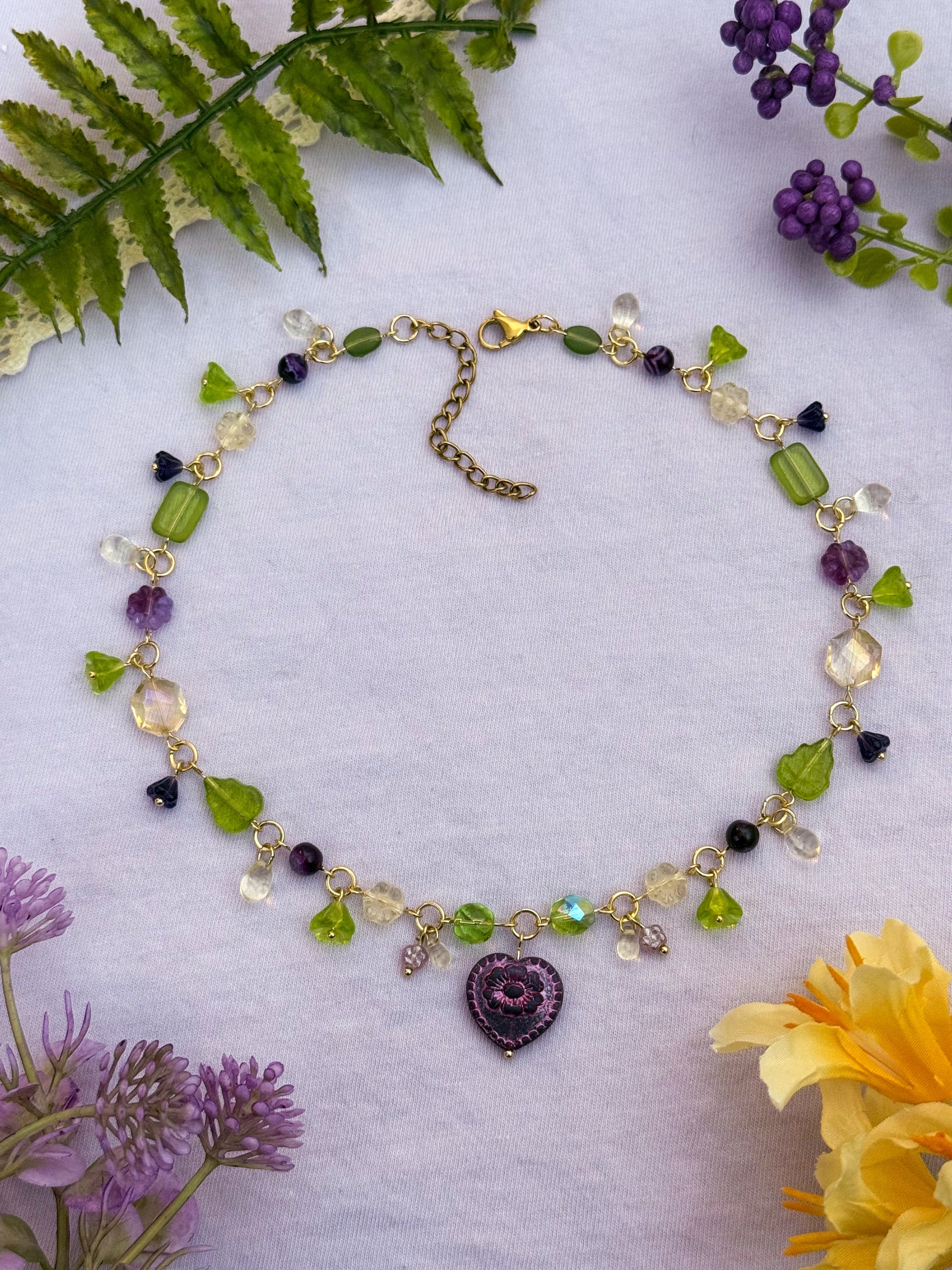 Orchid Heart Necklace