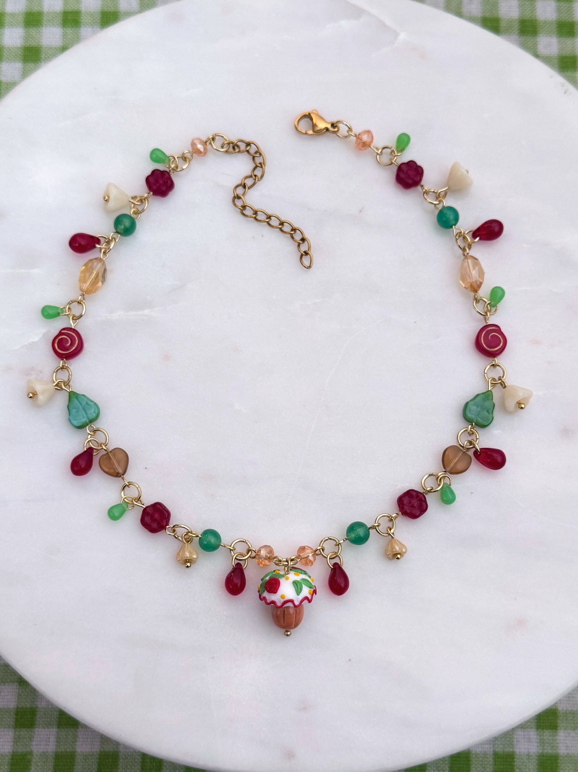 Strawberry Shroom Necklace