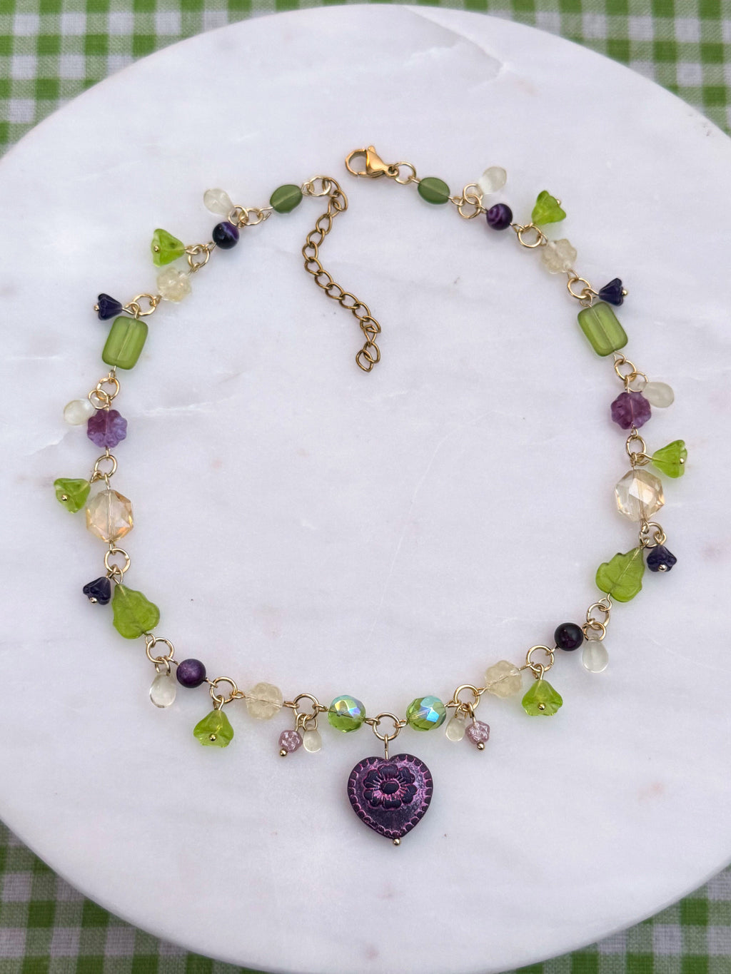 Orchid Heart Necklace