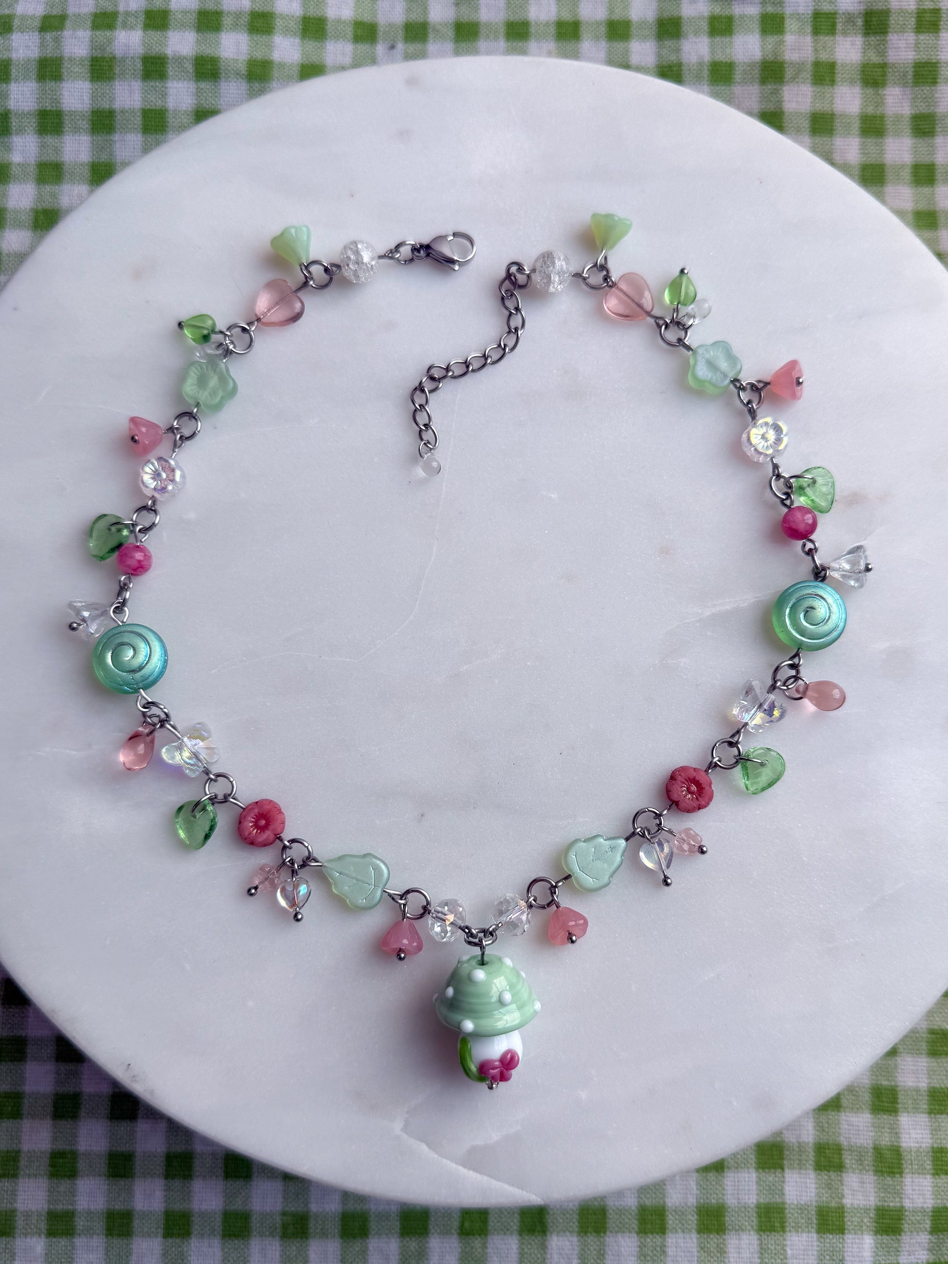 Mint Shroom Necklace