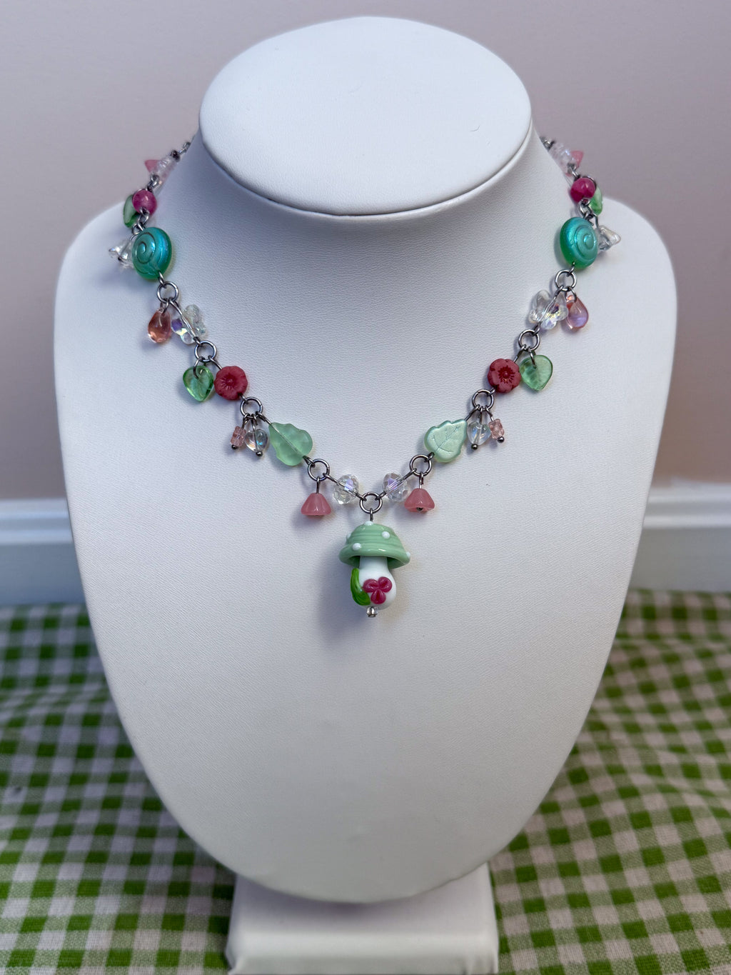 Mint Shroom Necklace