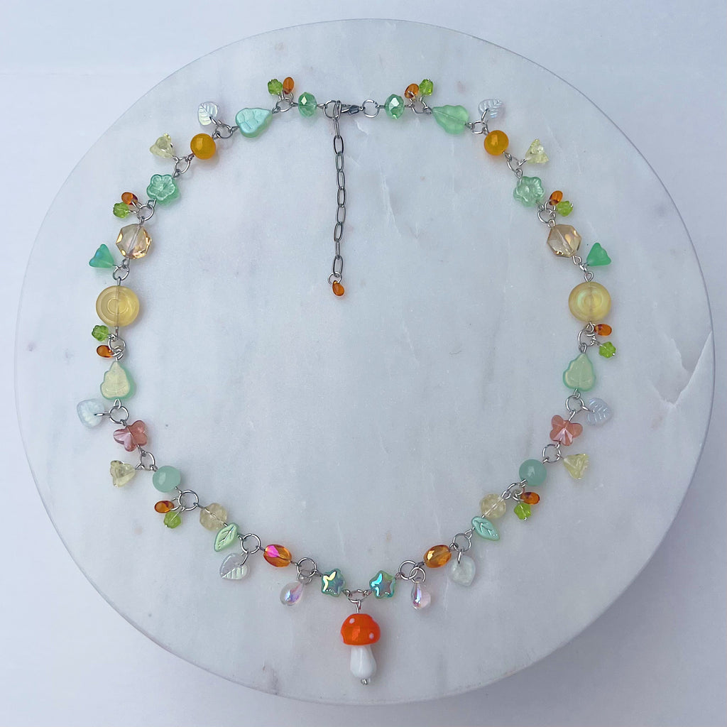 Orange Mushroom Necklace