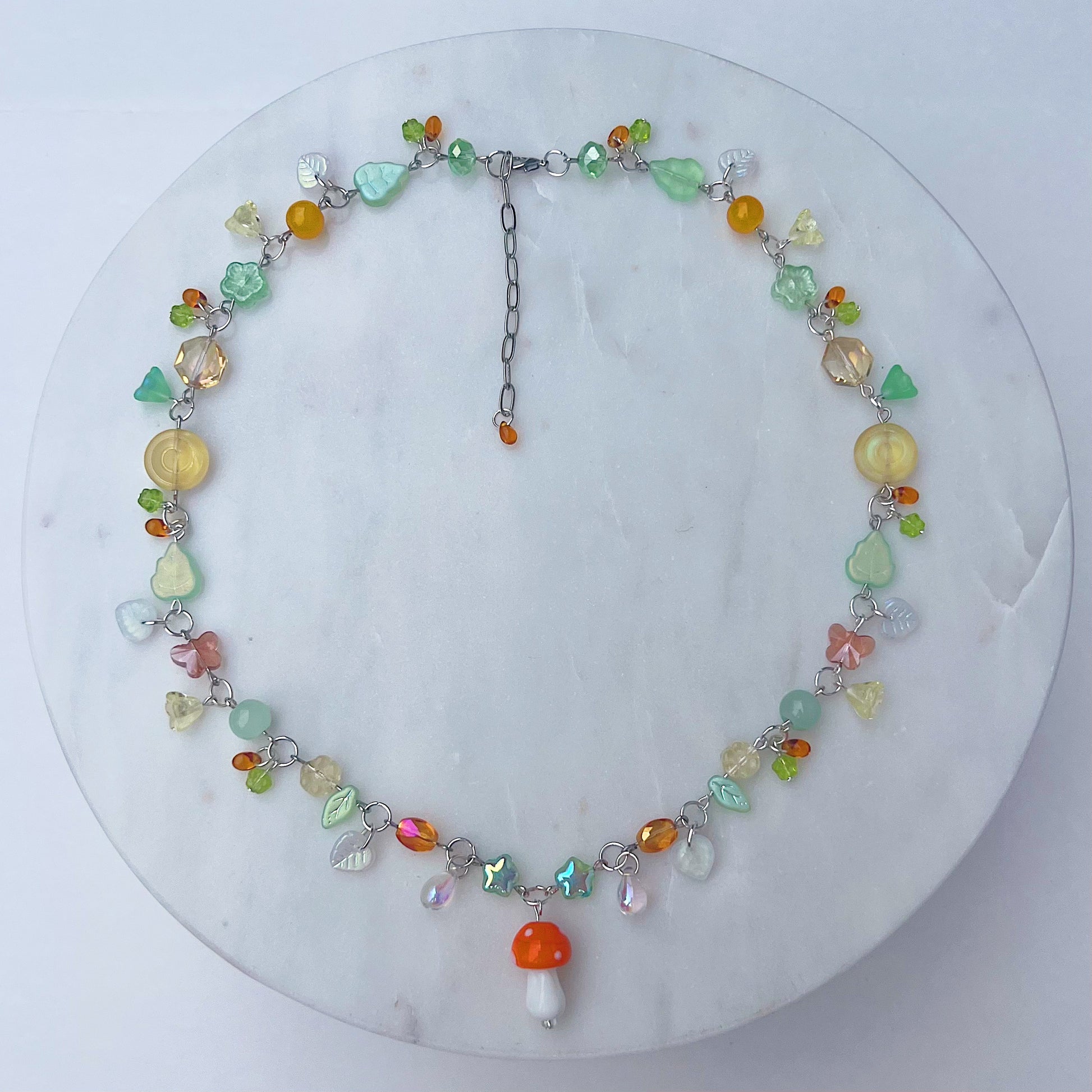 Orange Mushroom Necklace