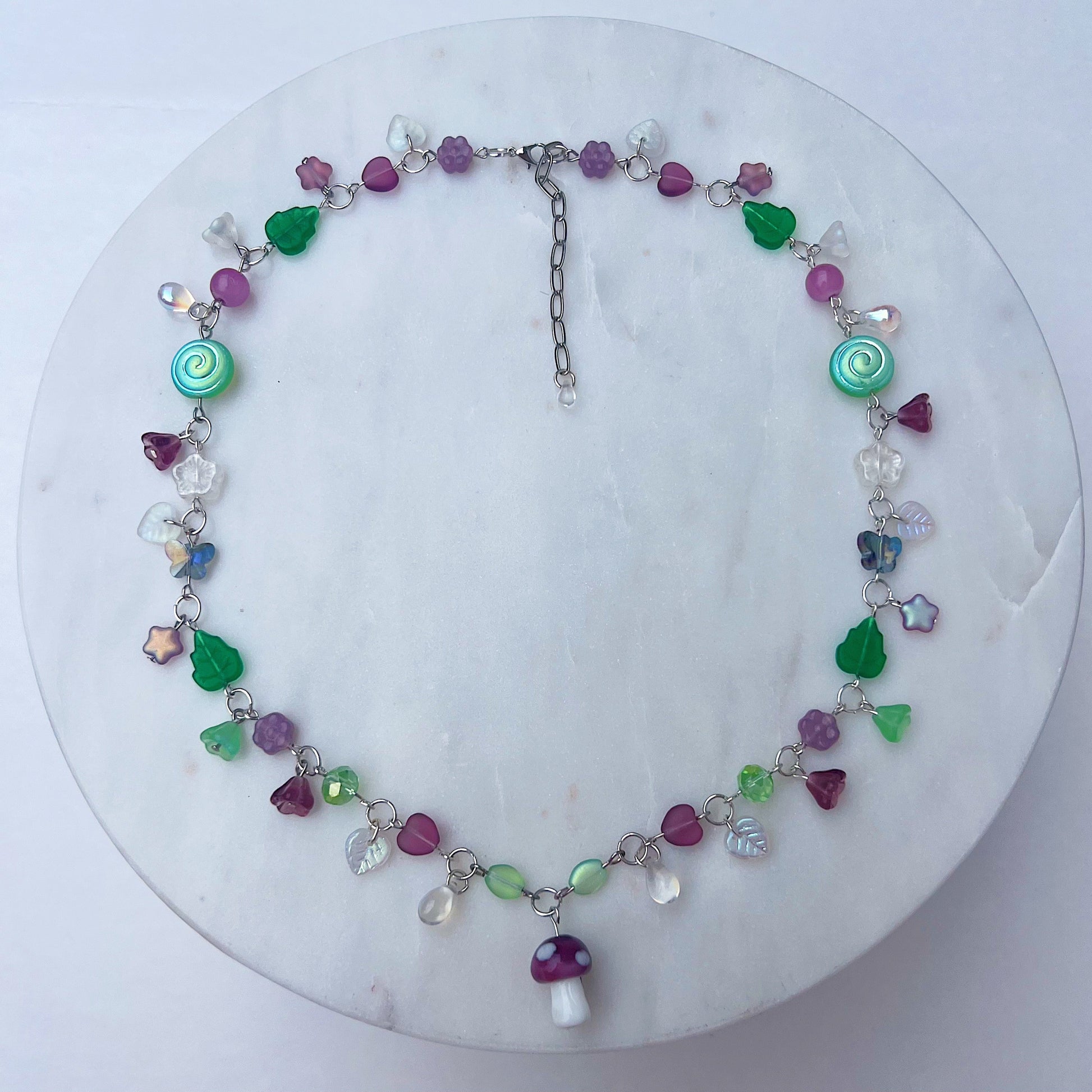 Purple Mushroom Necklace