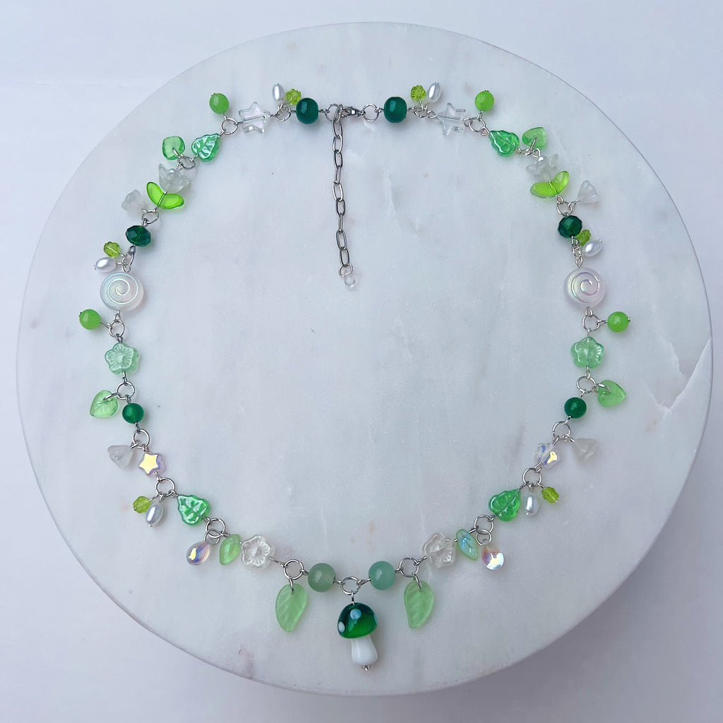 Green Mushroom Necklace