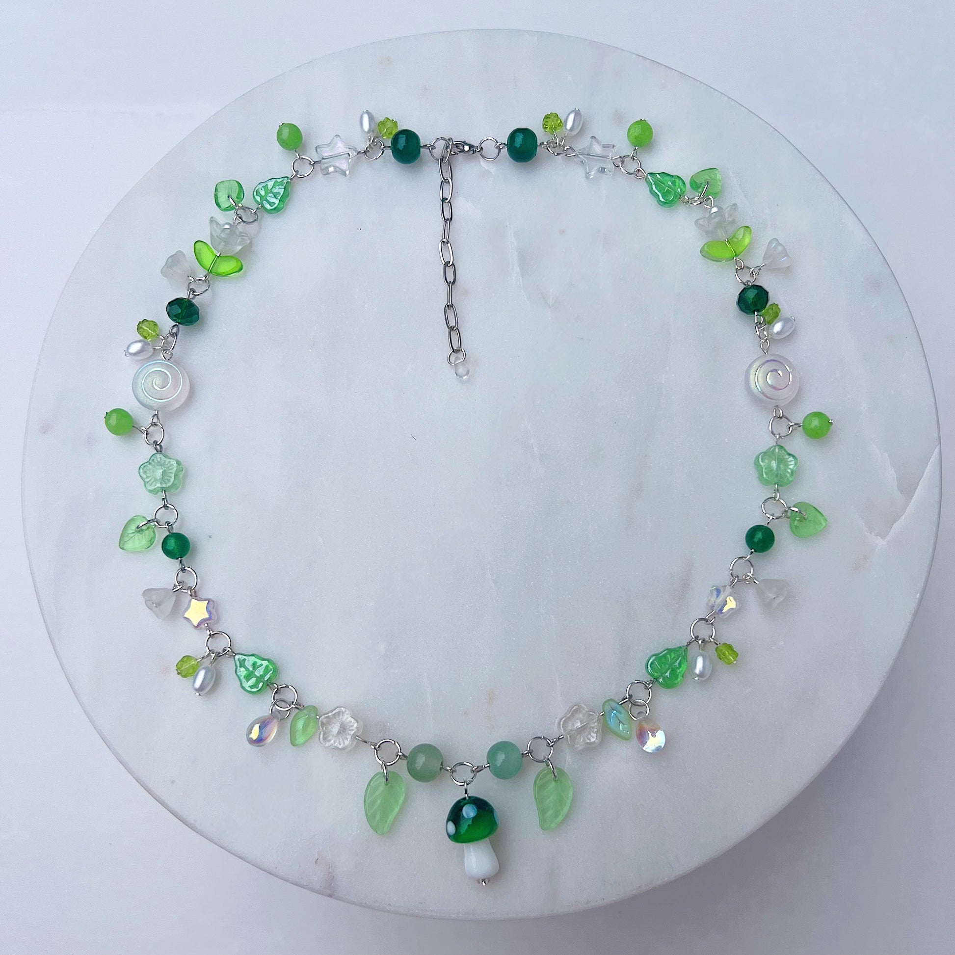 Green Mushroom Necklace